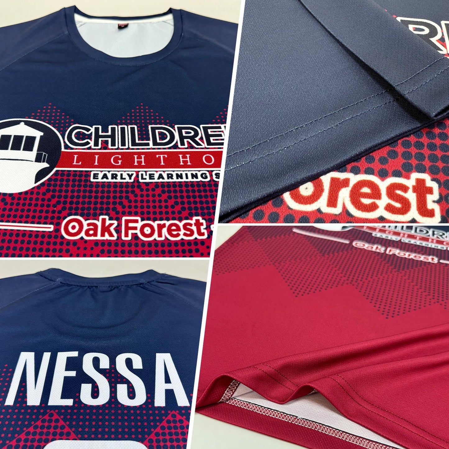Custom Navy White-Crimson Sublimation Soccer Uniform Jersey - Sky-Custom