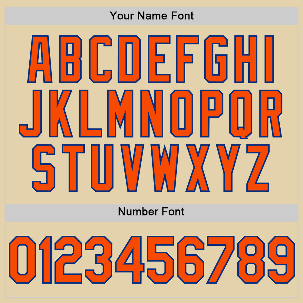 Custom Sand Orange-Royal Authentic Baseball Jersey - Sky-Custom