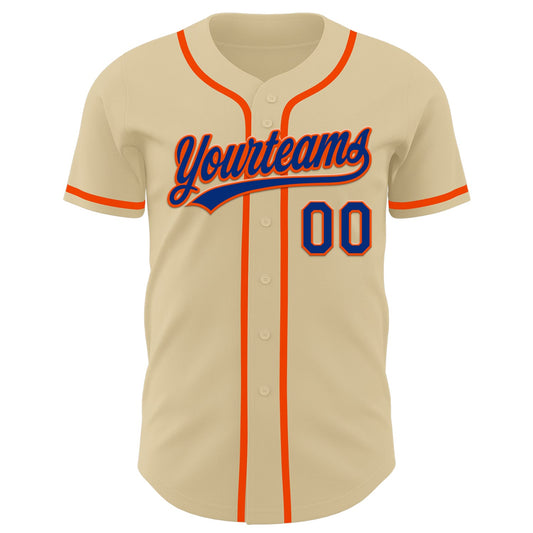 Custom Sand Royal-Orange Authentic Baseball Jersey - Sky-Custom