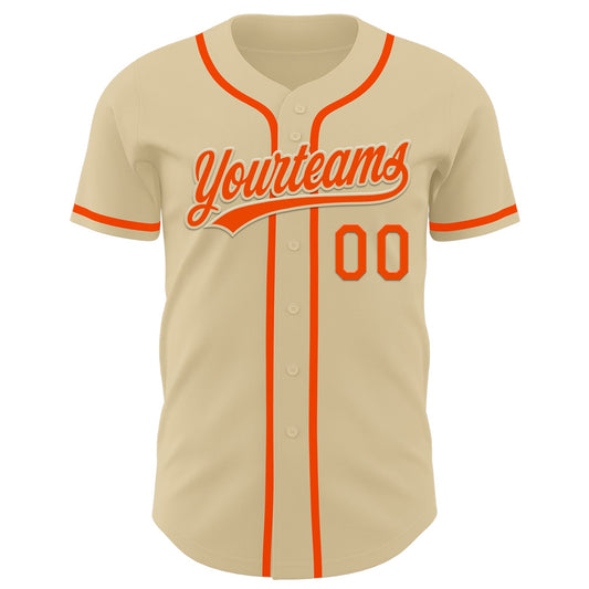 Custom Sand Orange Authentic Baseball Jersey - Sky-Custom