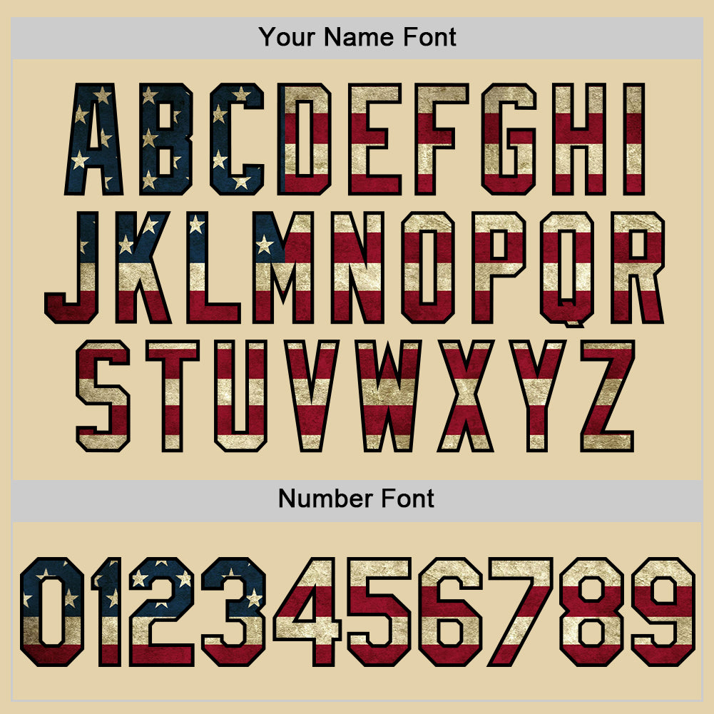 Custom Sand Vintage USA Flag-Black Authentic Baseball Jersey - Sky-Custom