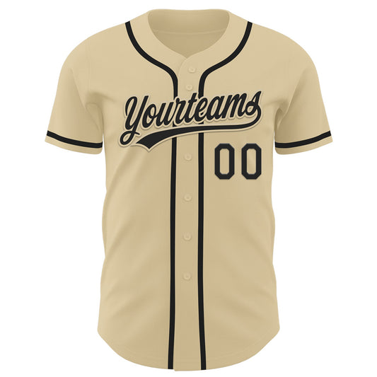 Custom Sand Black Authentic Baseball Jersey - Sky-Custom
