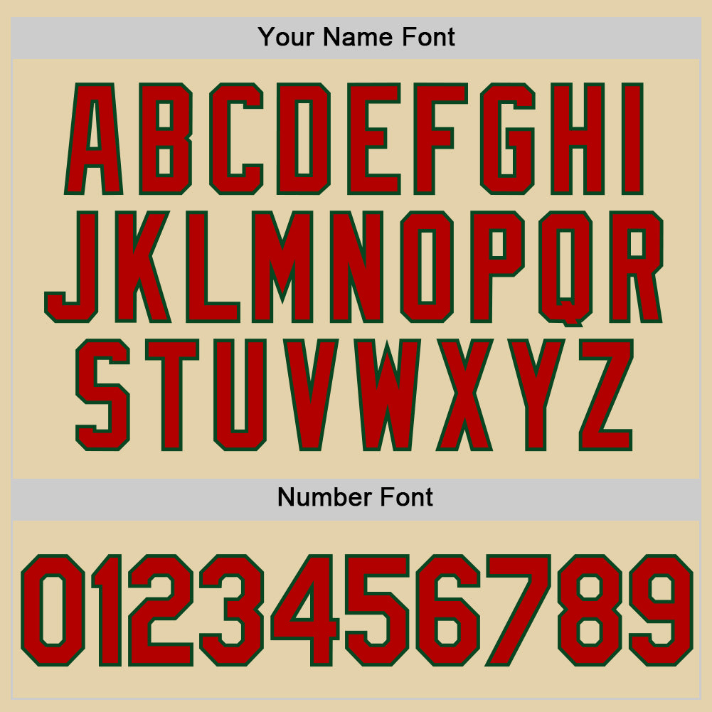 Custom Sand Red-Green Authentic Baseball Jersey - Sky-Custom