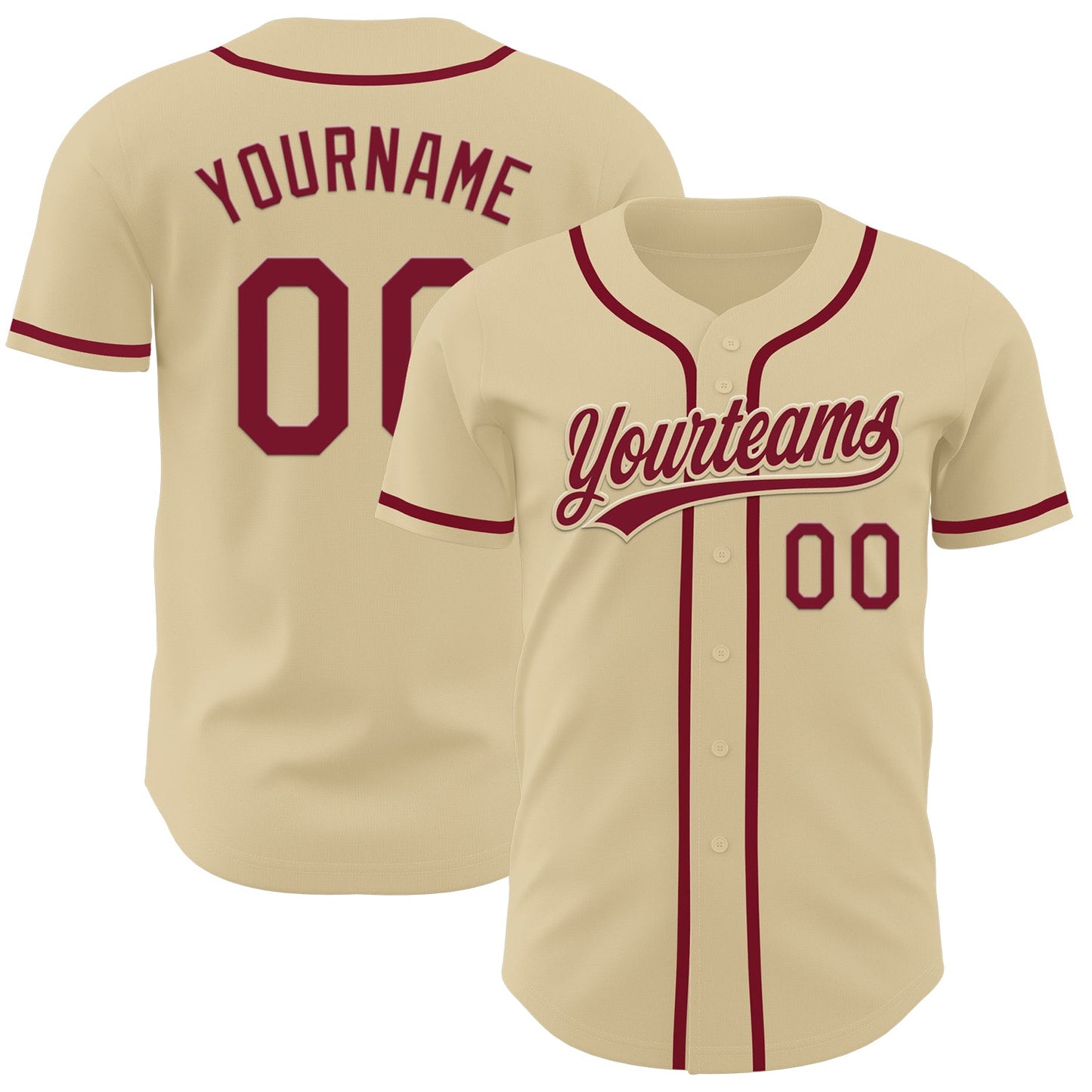 Custom Sand Crimson Authentic Baseball Jersey - Sky-Custom