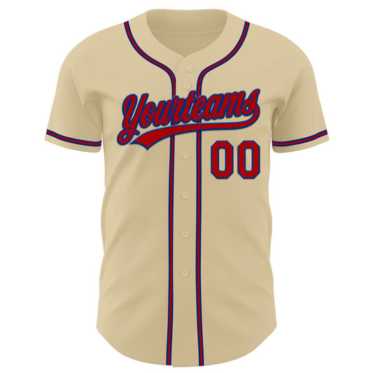 Custom Sand Red-Royal Authentic Baseball Jersey - Sky-Custom