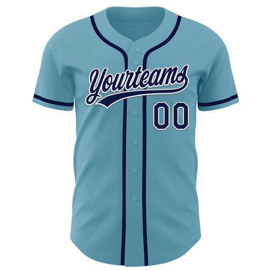 Custom Shadow Blue Navy-White Authentic Baseball Jersey - Sky-Custom
