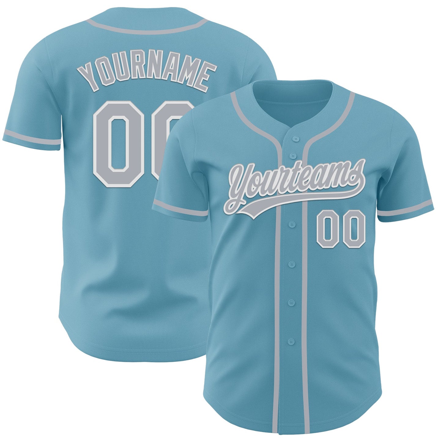 Custom Shadow Blue Gray-White Authentic Baseball Jersey - Sky-Custom