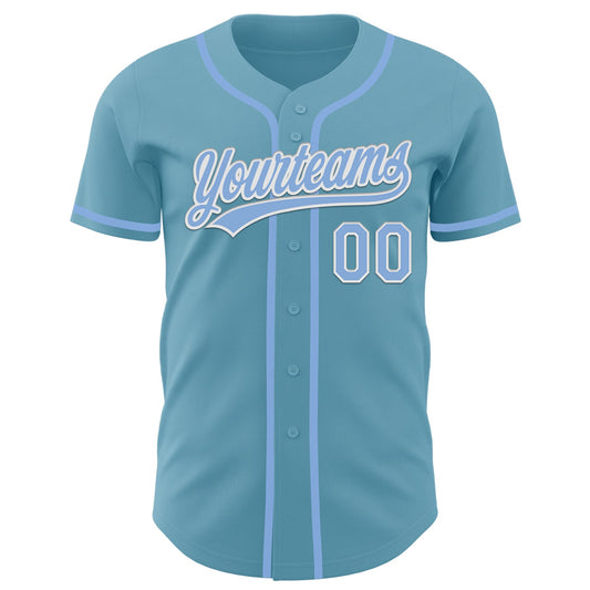 Custom Shadow Blue Light Blue-White Authentic Baseball Jersey - Sky-Custom