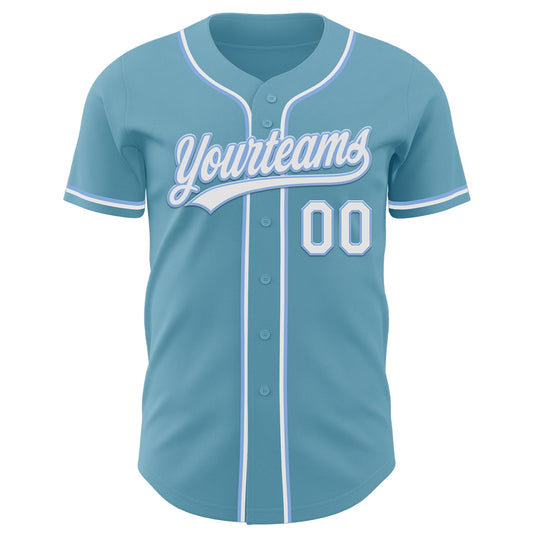 Custom Shadow Blue White-Light Blue Authentic Baseball Jersey - Sky-Custom