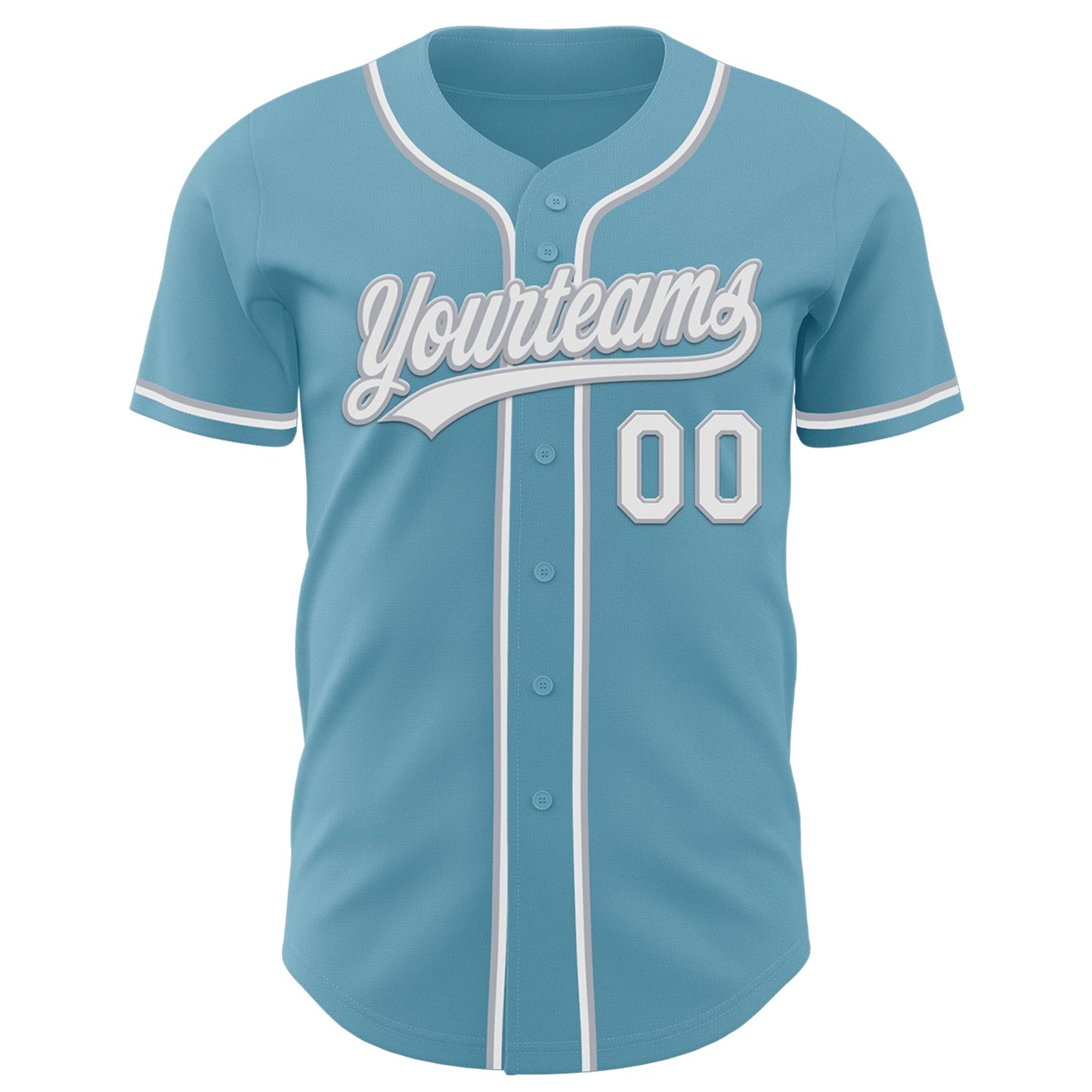 Custom Shadow Blue White-Gray Authentic Baseball Jersey - Sky-Custom