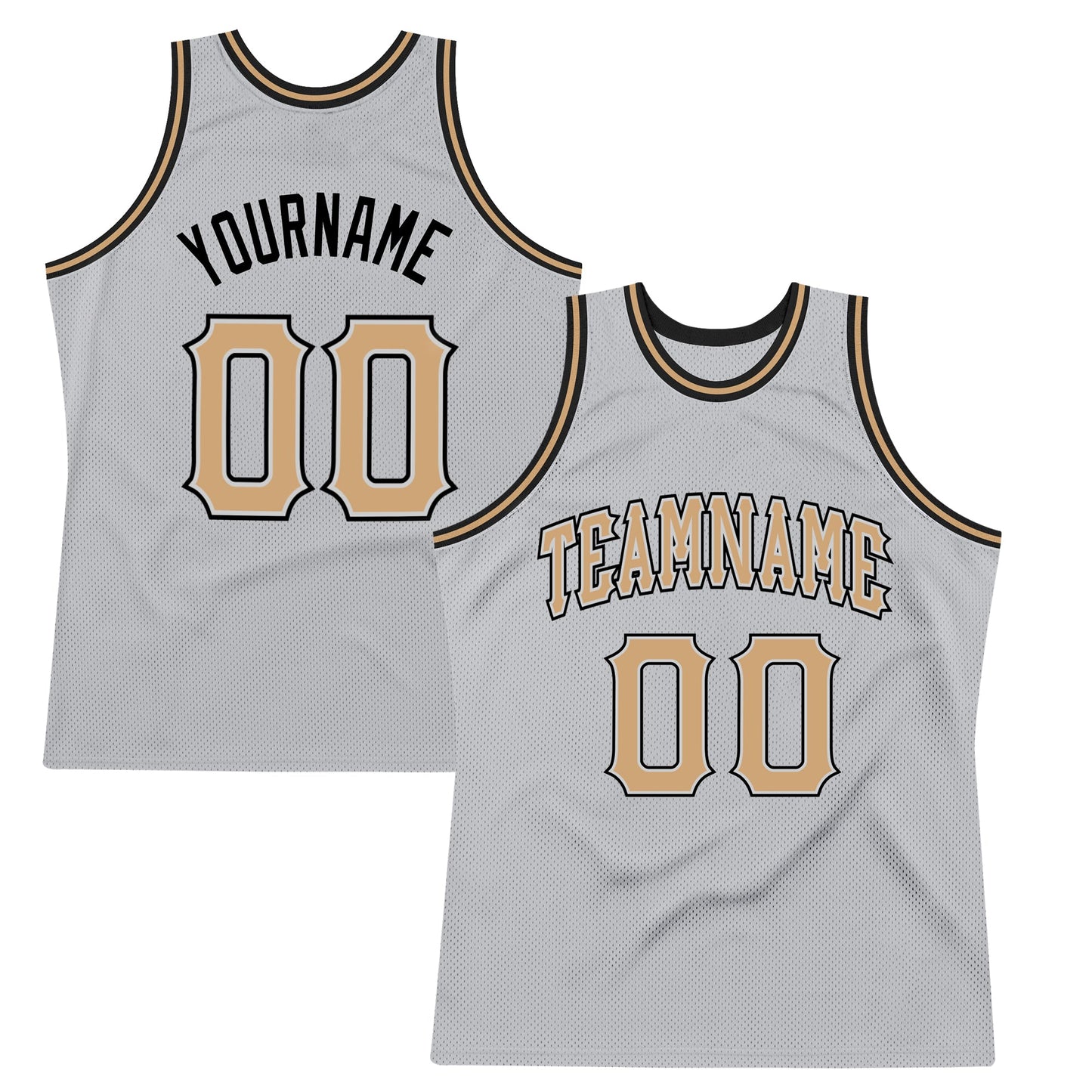 Custom Gray Old Gold-Black Authentic Throwback Basketball Jersey - Sky-Custom