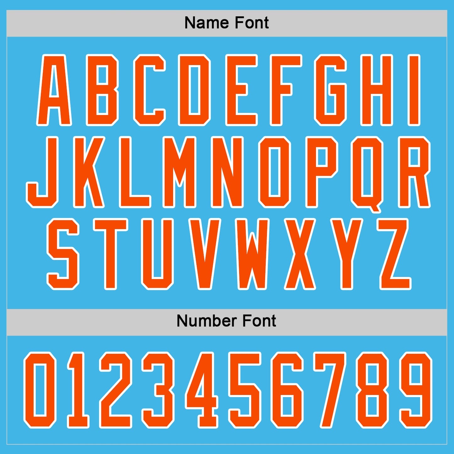 Custom Sky Blue Orange-White Hockey Jersey - Sky-Custom