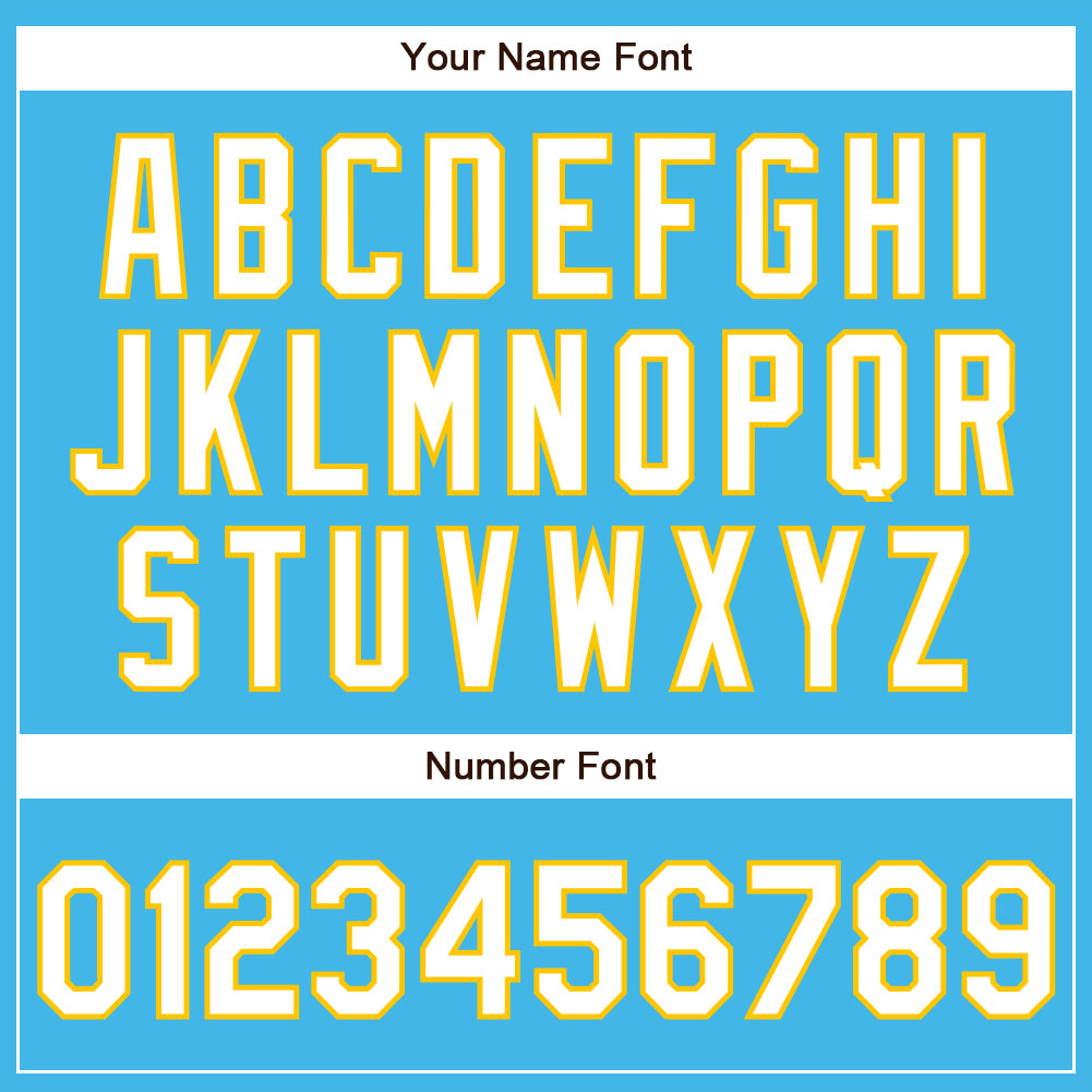 Custom Sky Blue White-Yellow Authentic Baseball Jersey - Sky-Custom