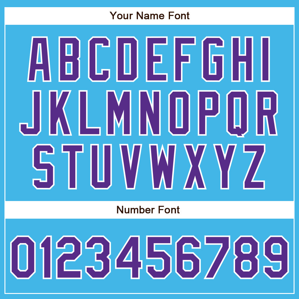 Custom Sky Blue Purple-White Authentic Baseball Jersey - Sky-Custom