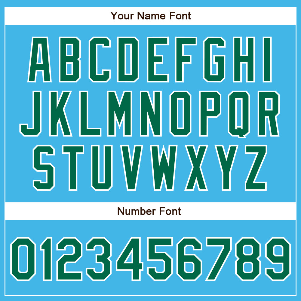 Custom Sky Blue Kelly Green-White Authentic Baseball Jersey - Sky-Custom