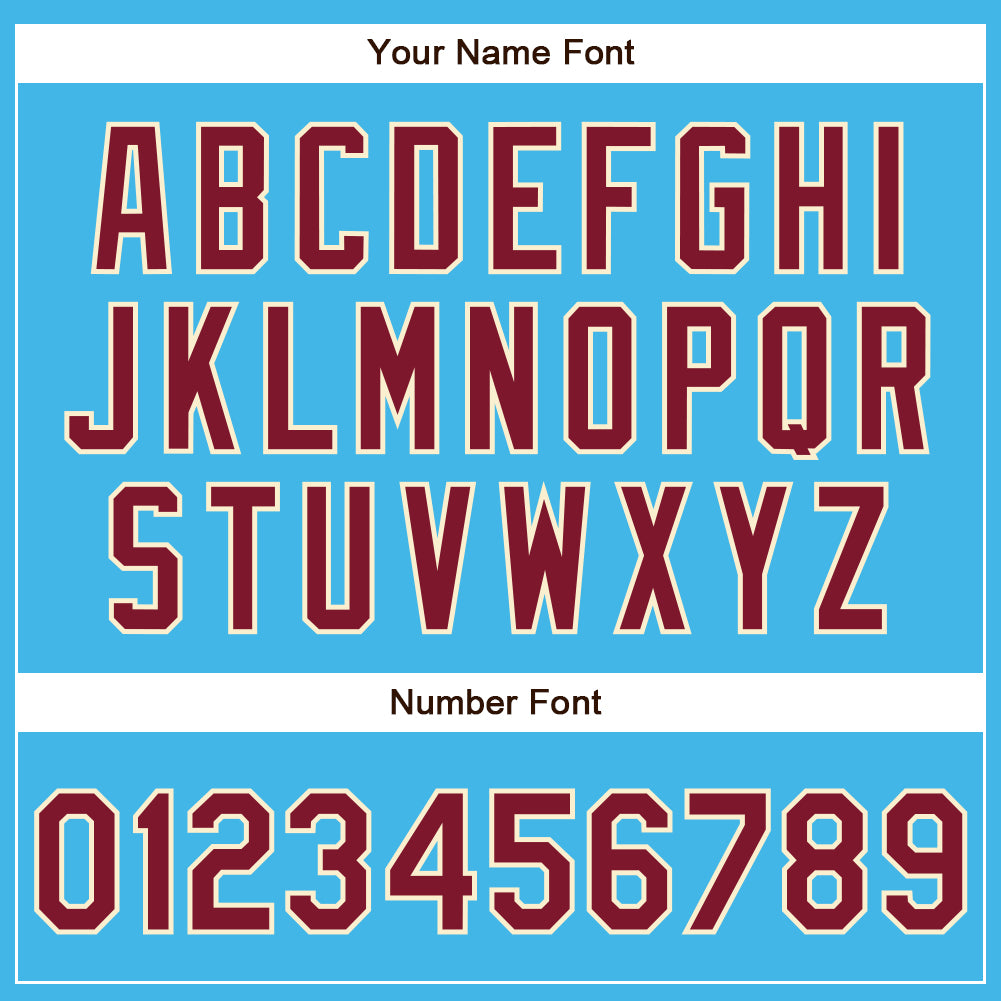 Custom Sky Blue Crimson-Cream Authentic Baseball Jersey - Sky-Custom