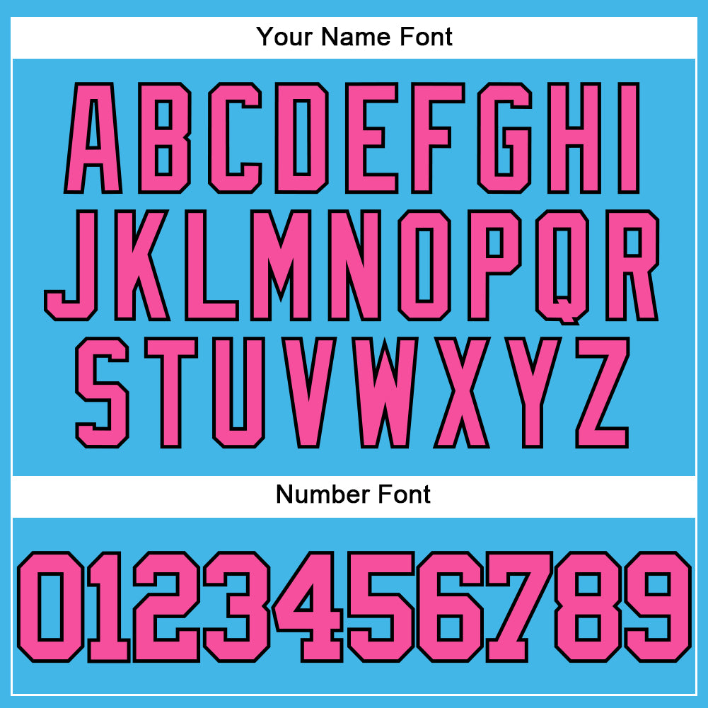 Custom Sky Blue Pink-Black Authentic Baseball Jersey - Sky-Custom