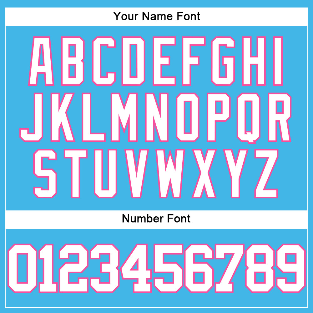 Custom Sky Blue White-Pink Authentic Baseball Jersey - Sky-Custom