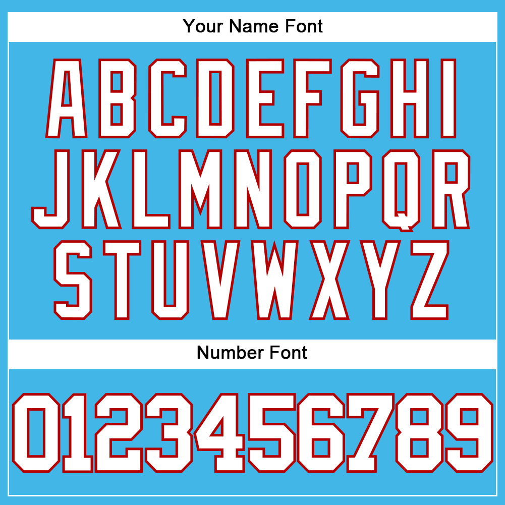 Custom Sky Blue White-Red Authentic Baseball Jersey - Sky-Custom