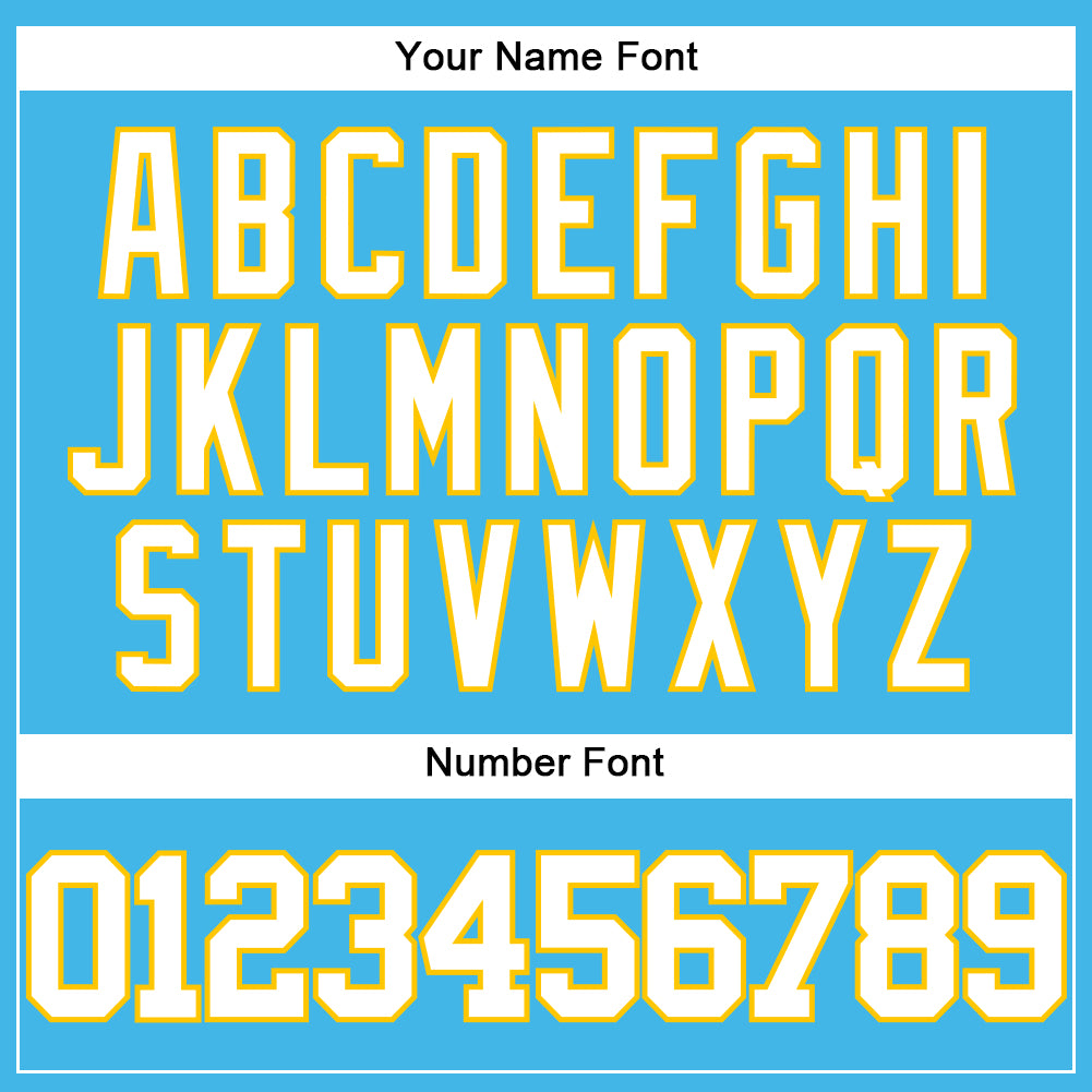 Custom Sky Blue White-Yellow Authentic Baseball Jersey - Sky-Custom