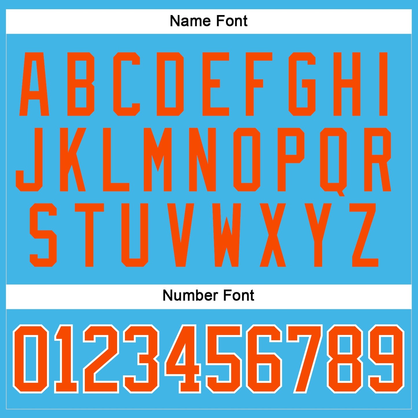 Custom Sky Blue Orange-White Hockey Jersey - Sky-Custom