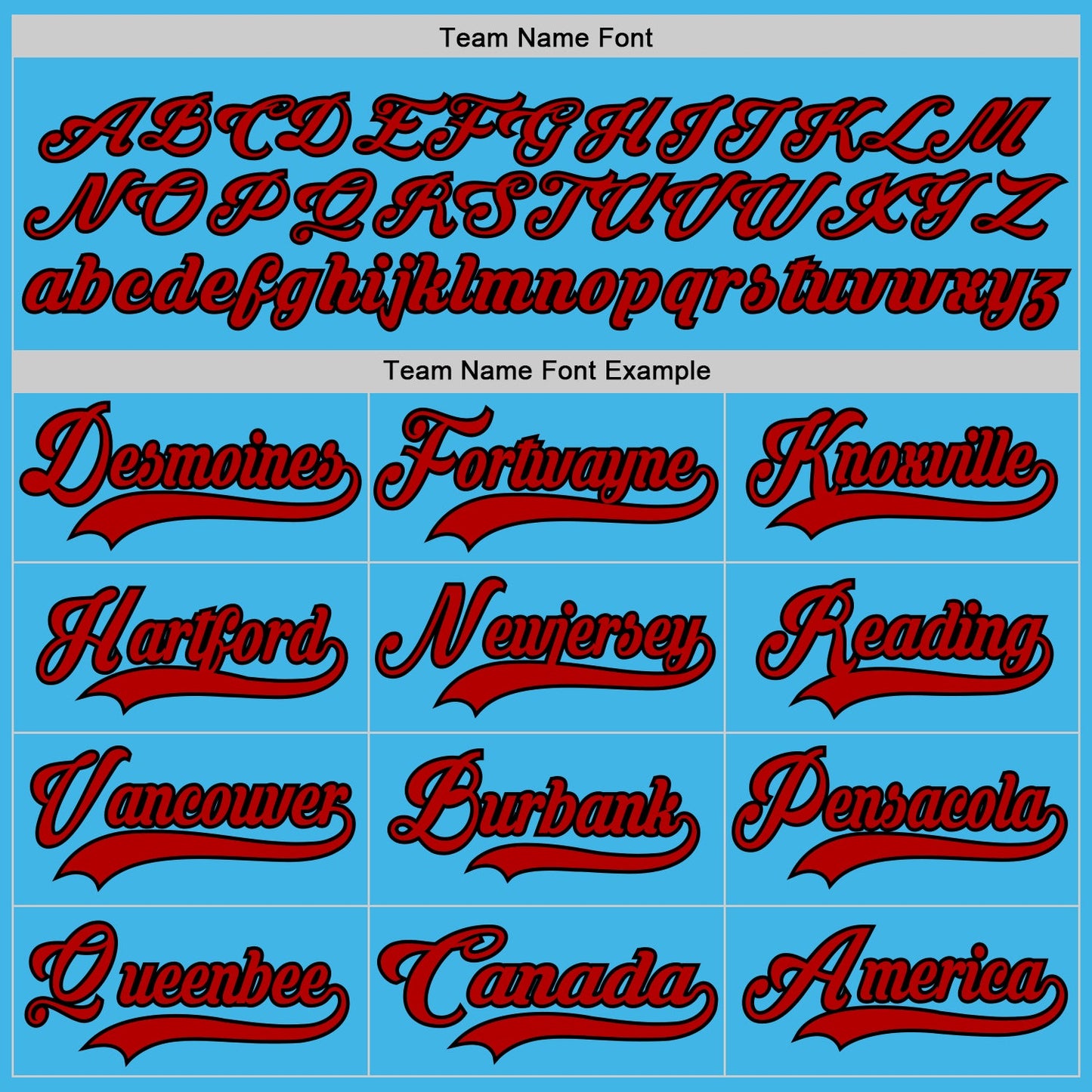 Custom Sky Blue Red-Black Hockey Jersey - Sky-Custom