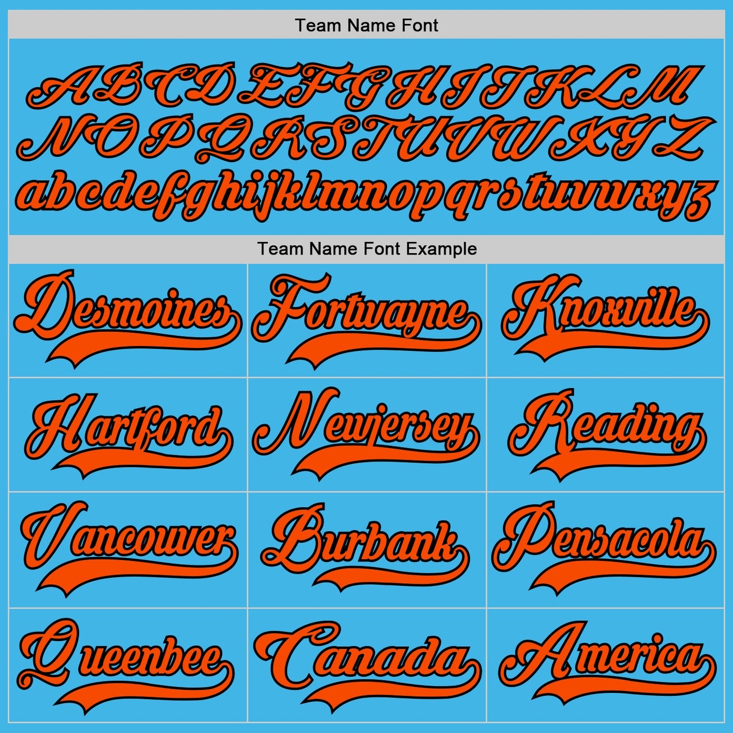 Custom Sky Blue Orange-Black Hockey Jersey - Sky-Custom