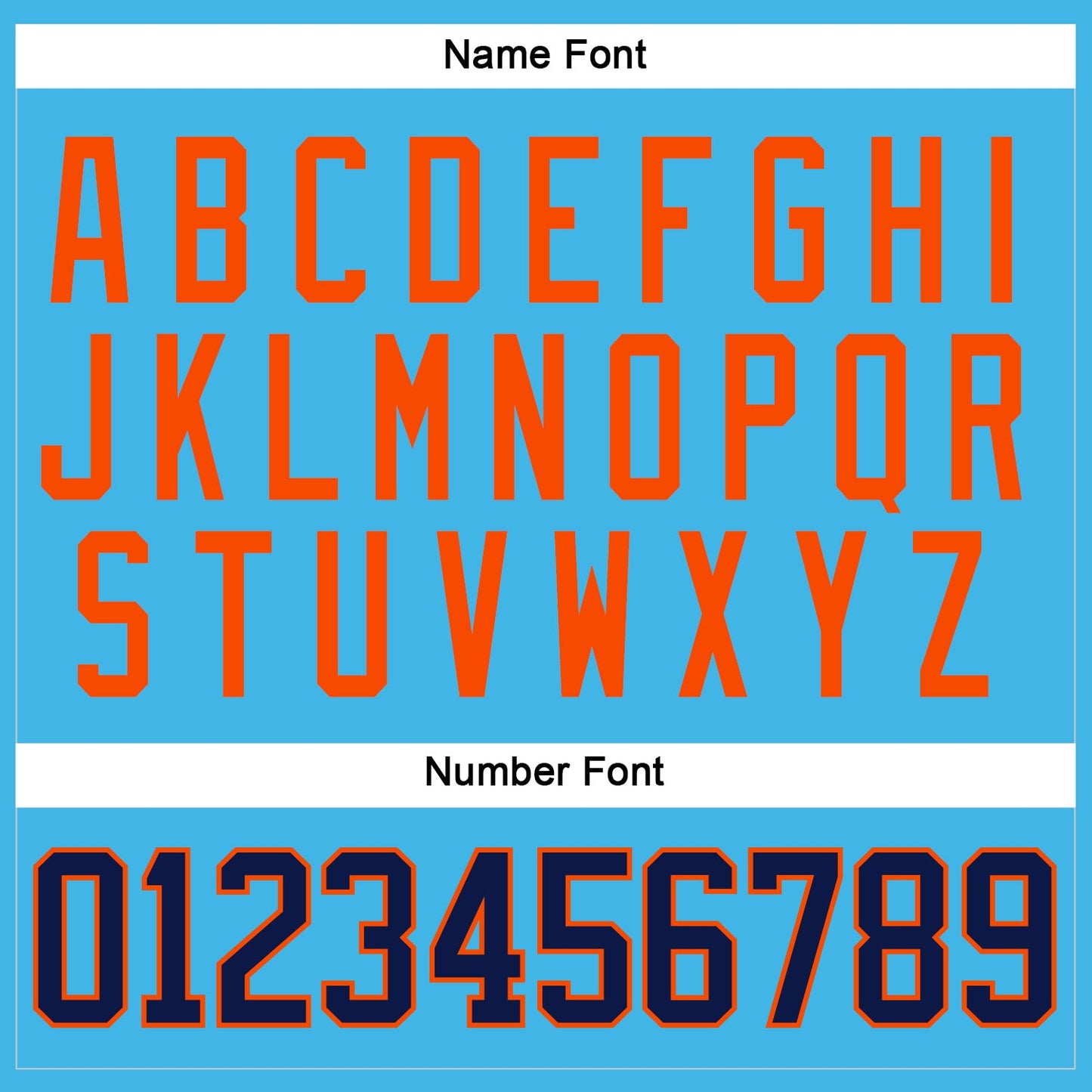 Custom Sky Blue Navy-Orange Hockey Jersey - Sky-Custom