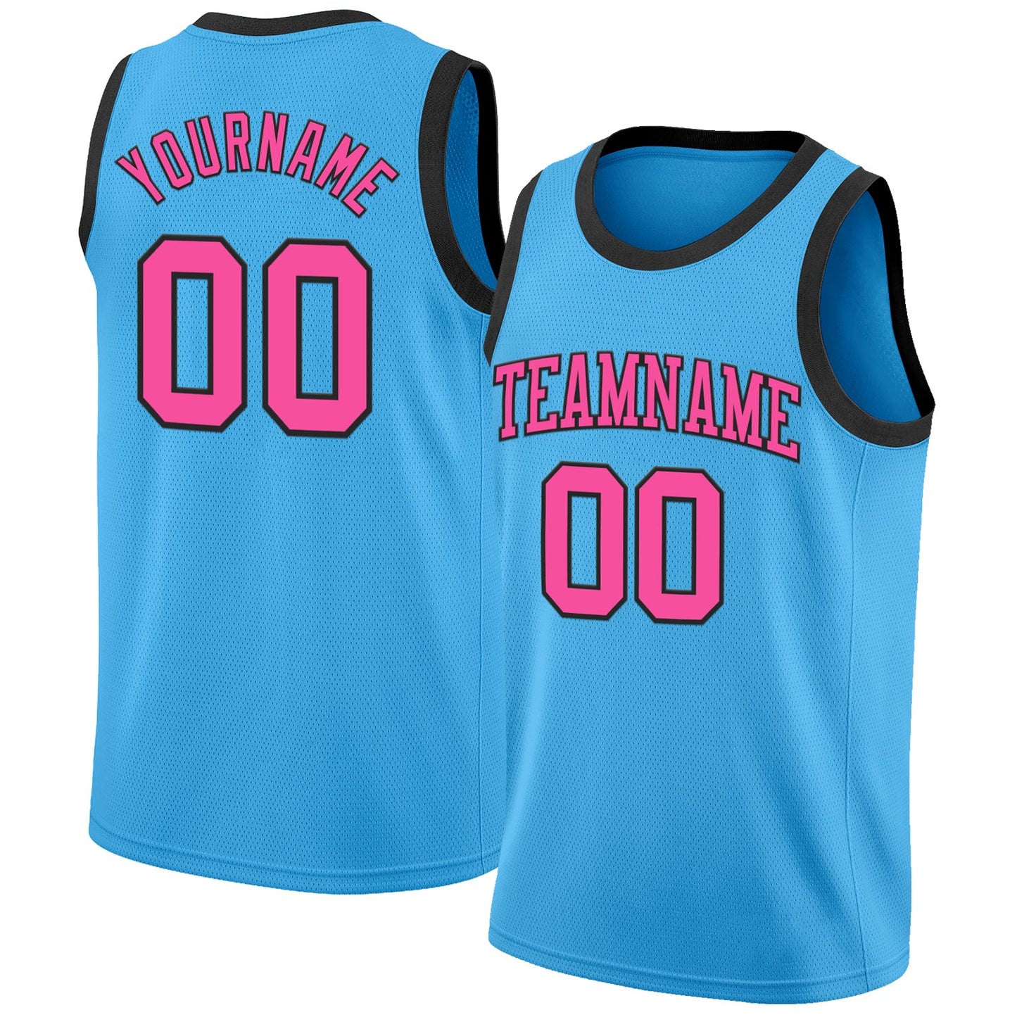 Custom Sky Blue Pink-Black Authentic Basketball Jersey - Sky-Custom