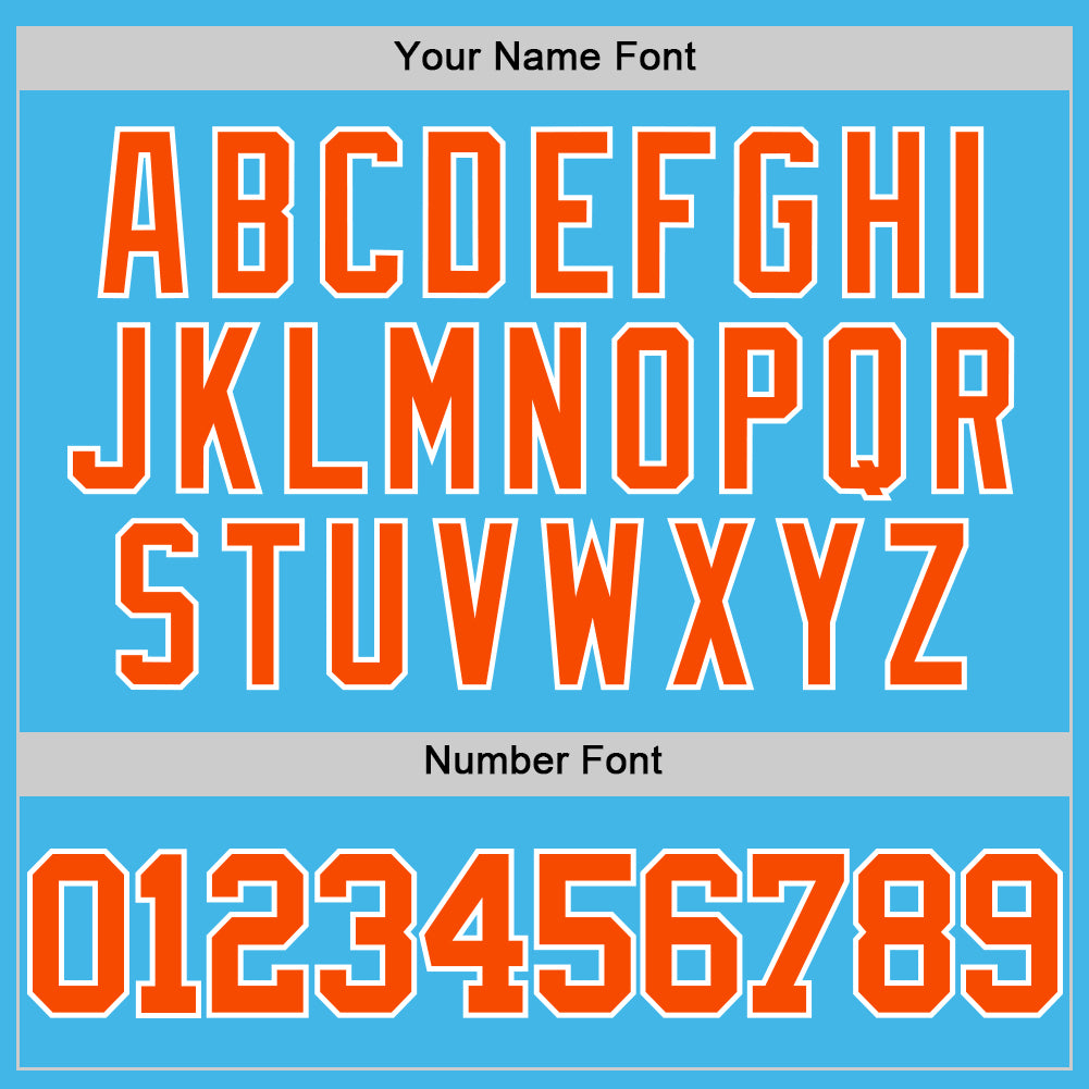 Custom Sky Blue Orange-White Authentic Basketball Jersey - Sky-Custom