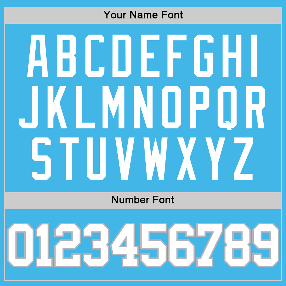 Custom Sky Blue White-Gray Authentic Basketball Jersey - Sky-Custom