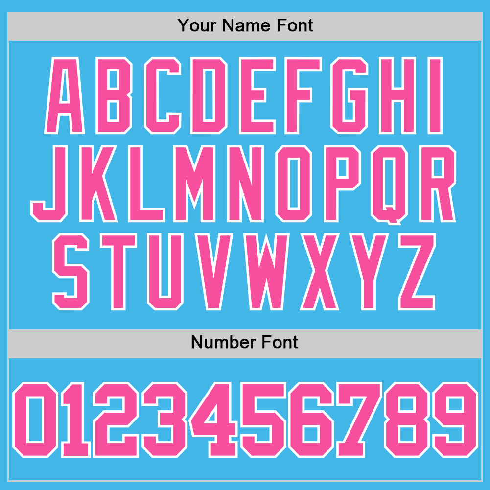 Custom Sky Blue Pink-White Authentic Basketball Jersey - Sky-Custom