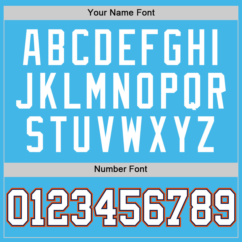 Custom Sky Blue White Navy-Orange Authentic Basketball Jersey - Sky-Custom