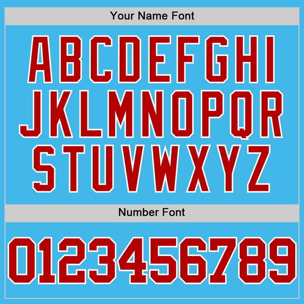 Custom Sky Blue Red-White Authentic Basketball Jersey - Sky-Custom