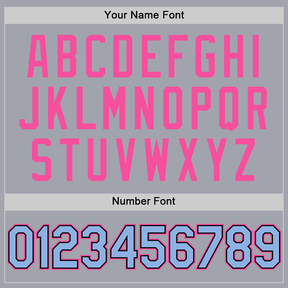 Custom Gray Black Pinstripe Light Blue-Pink Authentic Sleeveless Baseball Jersey - Sky-Custom