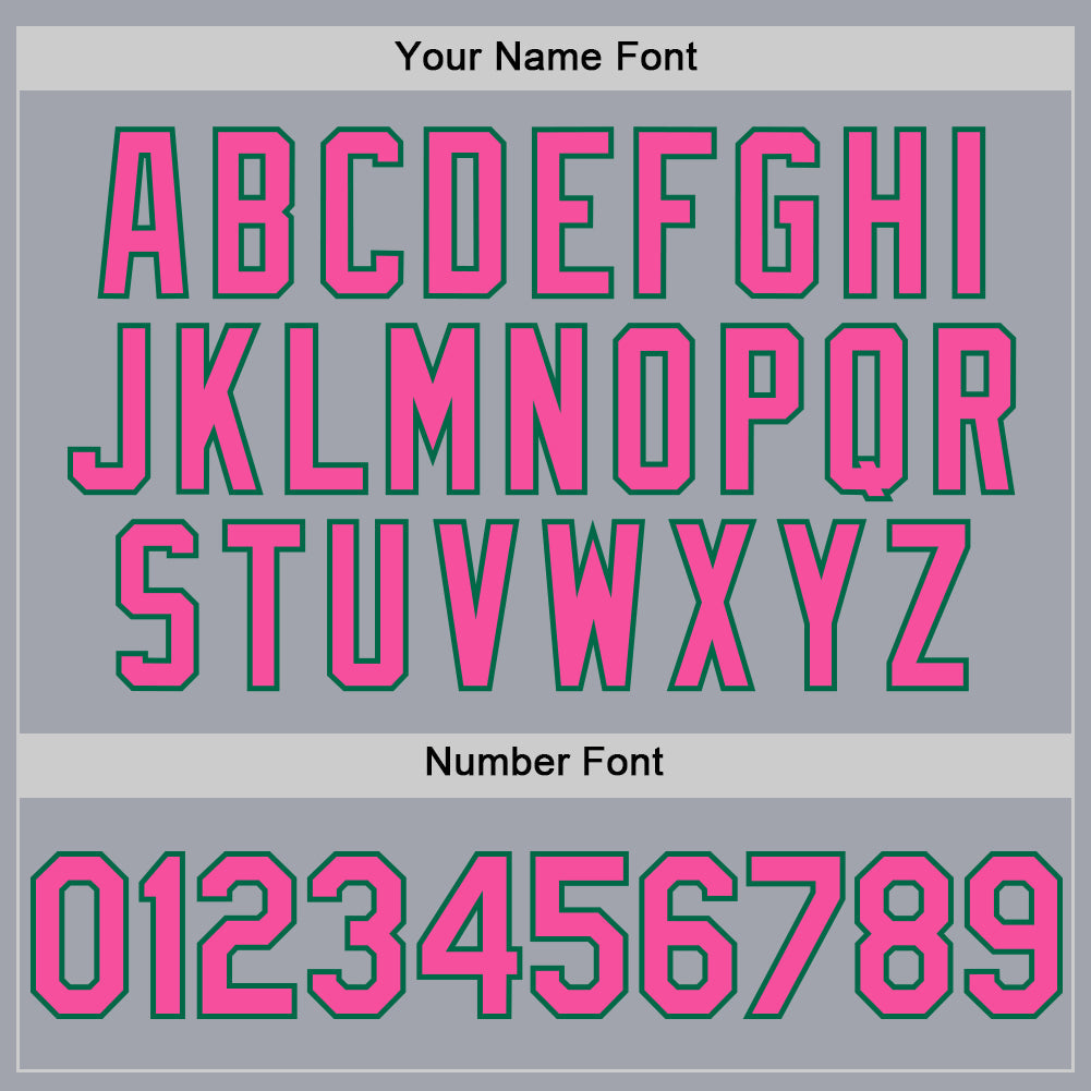 Custom Gray Pink-Kelly Green Authentic Sleeveless Baseball Jersey - Sky-Custom