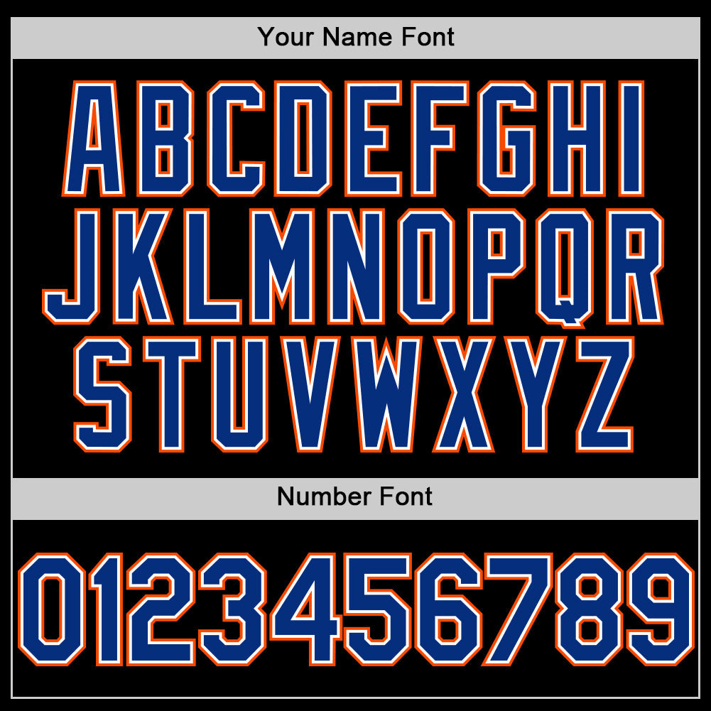 Custom Black Royal-Orange Authentic Sleeveless Baseball Jersey - Sky-Custom