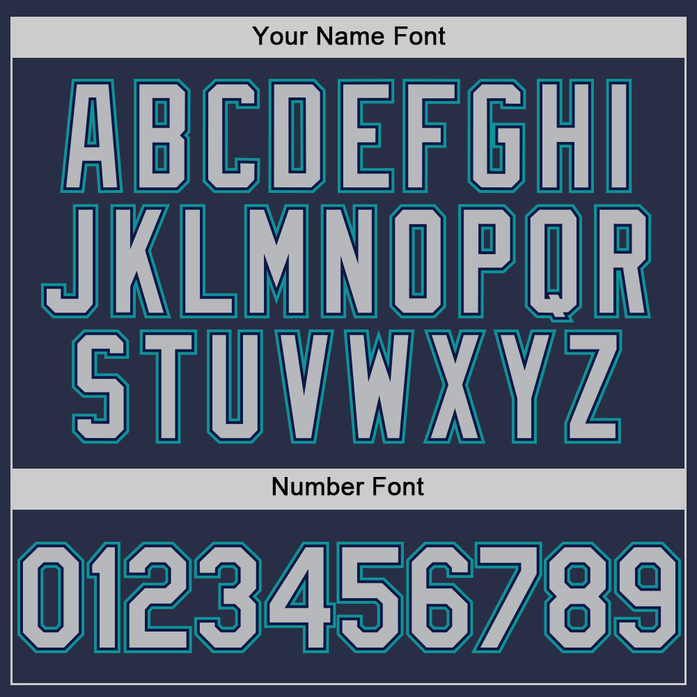 Custom Navy Gray-Teal Authentic Sleeveless Baseball Jersey - Sky-Custom