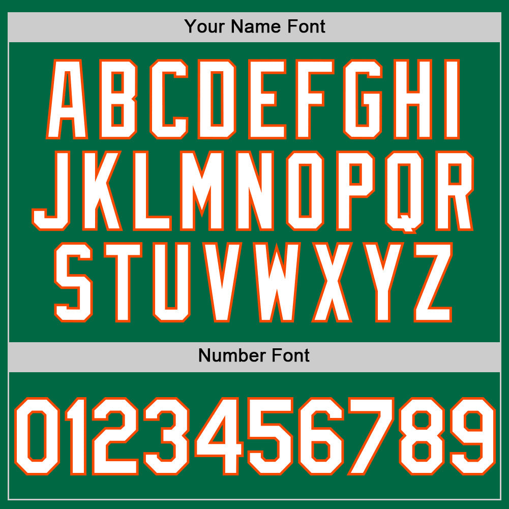 Custom Kelly Green White-Orange Authentic Sleeveless Baseball Jersey - Sky-Custom