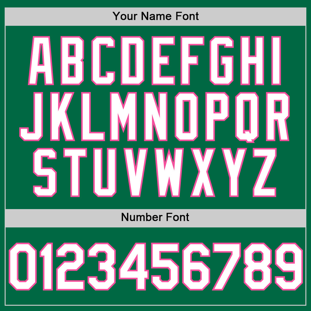 Custom Kelly Green White-Pink Authentic Sleeveless Baseball Jersey - Sky-Custom