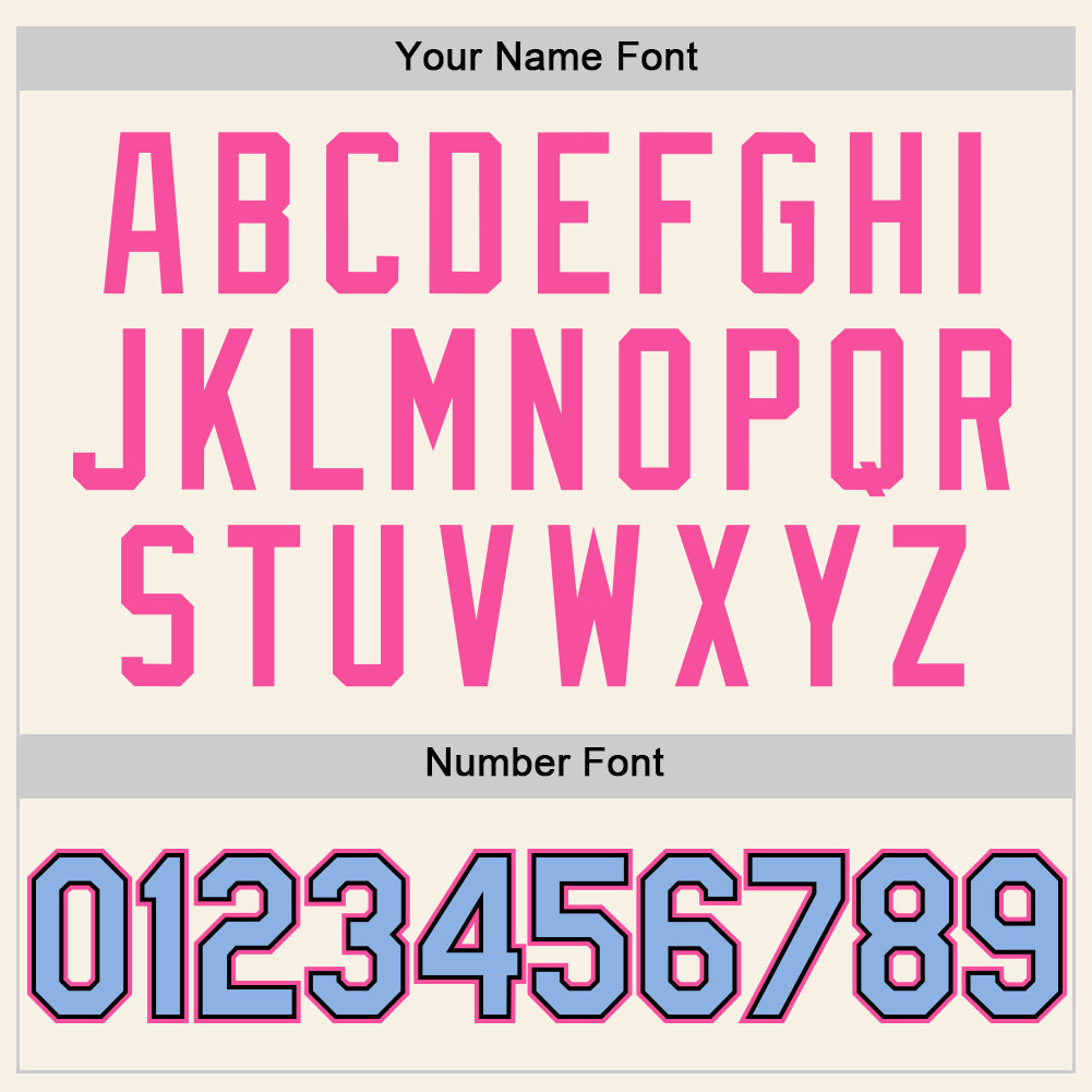 Custom Cream Light Blue Black-Pink Authentic Sleeveless Baseball Jersey - Sky-Custom