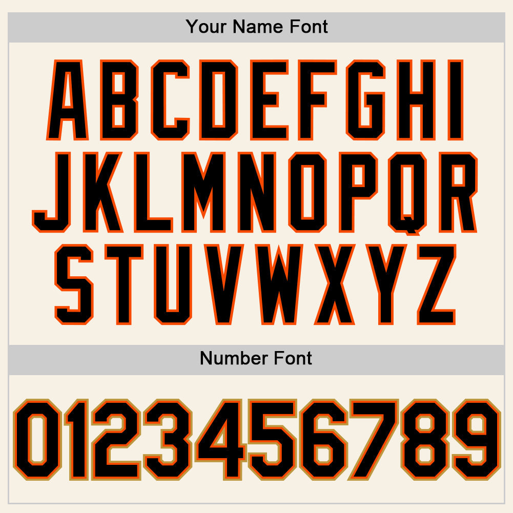 Custom Cream Black Orange-Old Gold Authentic Sleeveless Baseball Jersey - Sky-Custom