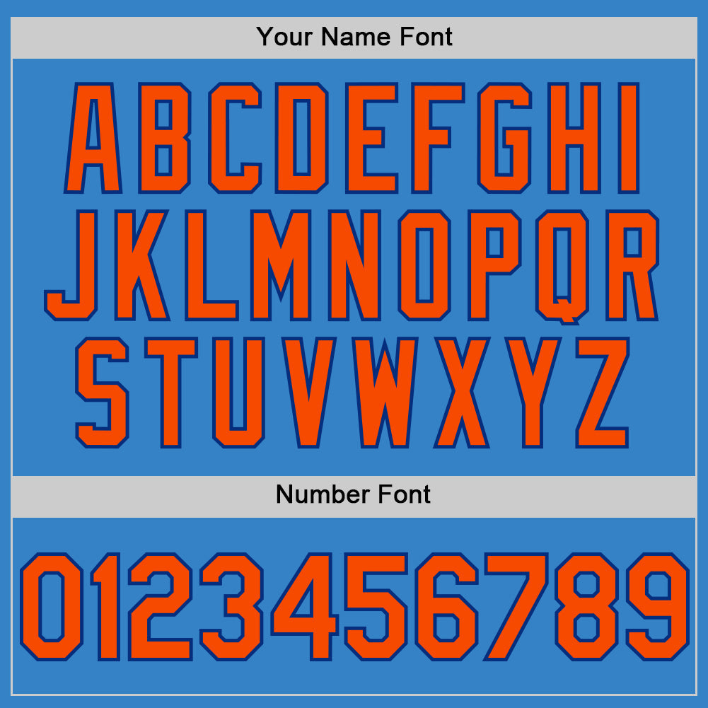 Custom Powder Blue Orange-Royal Authentic Sleeveless Baseball Jersey - Sky-Custom