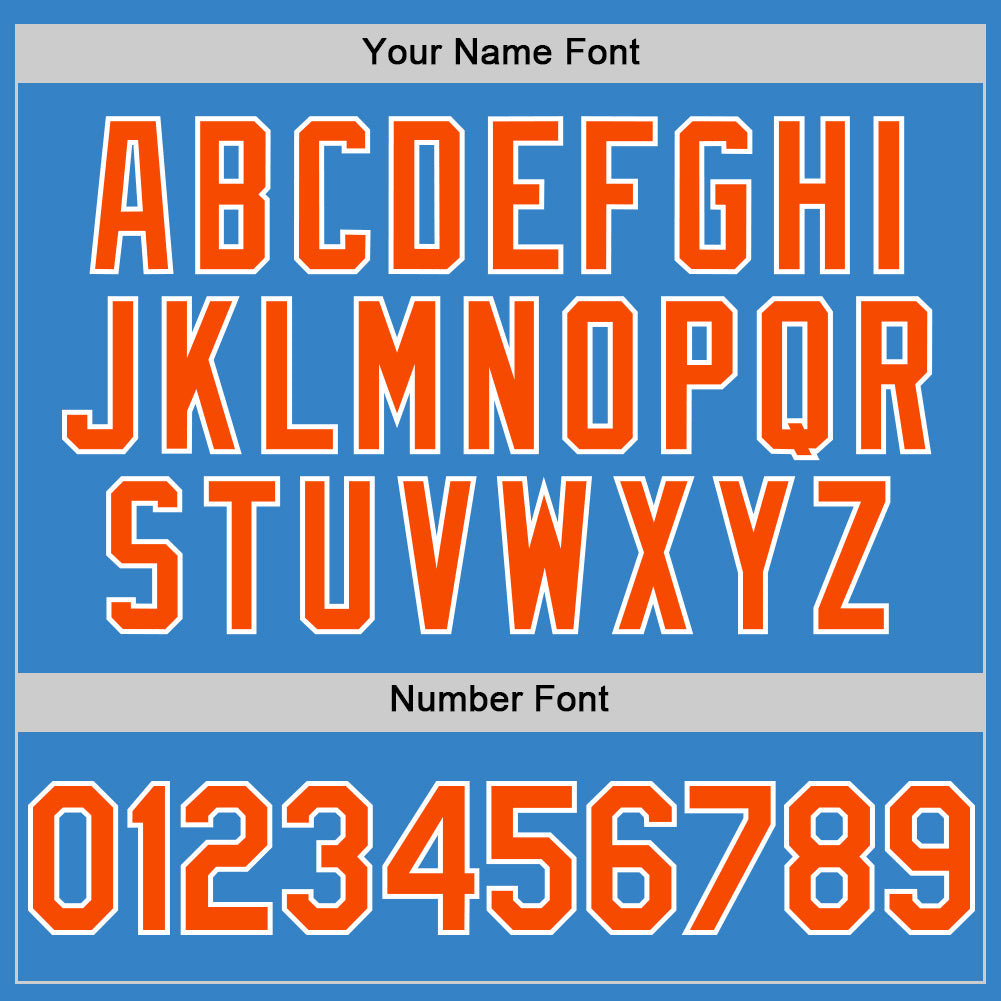 Custom Powder Blue Orange-White Authentic Sleeveless Baseball Jersey - Sky-Custom