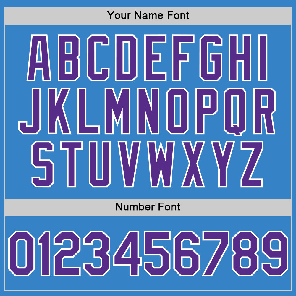 Custom Powder Blue Purple-White Authentic Sleeveless Baseball Jersey - Sky-Custom