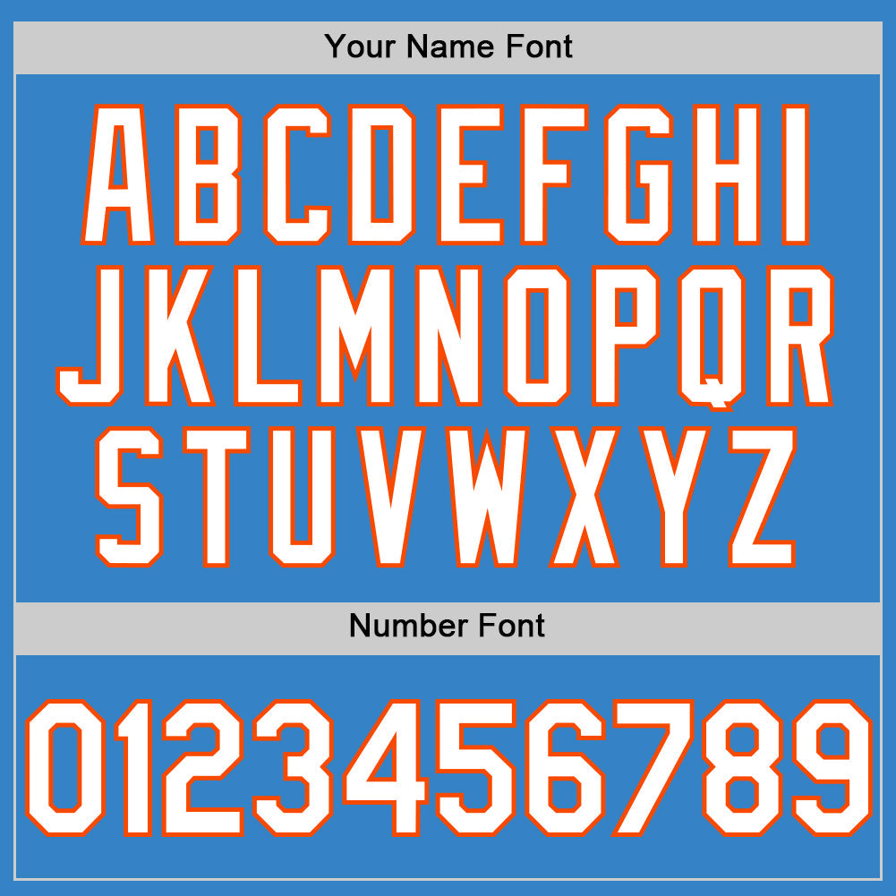 Custom Powder Blue White-Orange Authentic Sleeveless Baseball Jersey - Sky-Custom