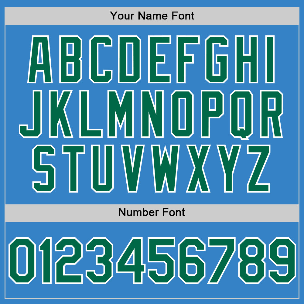 Custom Powder Blue Kelly Green-White Authentic Sleeveless Baseball Jersey - Sky-Custom