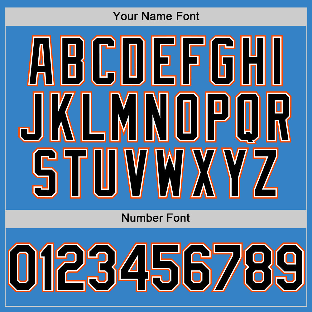 Custom Powder Blue Black-Orange Authentic Sleeveless Baseball Jersey - Sky-Custom