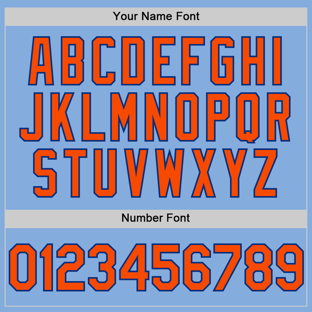 Custom Light Blue Orange-Royal Authentic Sleeveless Baseball Jersey - Sky-Custom