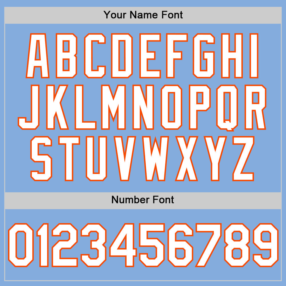 Custom Light Blue White-Orange Authentic Sleeveless Baseball Jersey - Sky-Custom